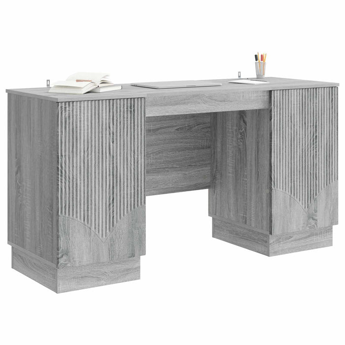 Birou cu raft Sonoma gri 142,5 x 50 x 75 cm Lemn prelucrat - WALTI WALTI