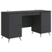 Birou cu raft cu ușă Negru 142,5 x 50 x 75 cm Lemn prelucrat - WALTI WALTI