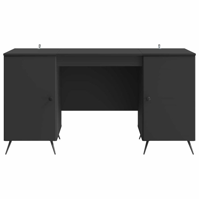 Birou cu raft cu ușă Negru 142,5 x 50 x 75 cm Lemn prelucrat - WALTI WALTI