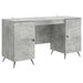 Birou cu raft Gri Beton 142,5 x 50 x 75 cm Lemn prelucrat - WALTI WALTI
