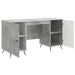 Birou cu raft Gri Beton 142,5 x 50 x 75 cm Lemn prelucrat - WALTI WALTI