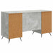 Birou cu raft Gri Beton 142,5 x 50 x 75 cm Lemn prelucrat - WALTI WALTI