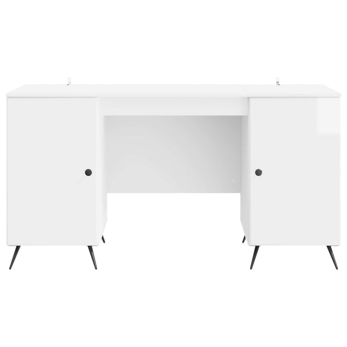 Birou Alb foarte lucios 142,5 x 50 x 75 cm Lemn prelucrat - WALTI WALTI