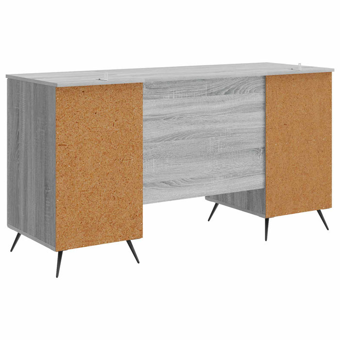 Birou cu raft Sonoma gri 142,5 x 50 x 75 cm Lemn prelucrat - WALTI WALTI