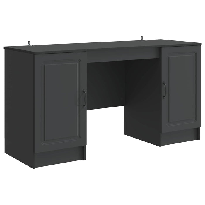 Birou cu raft cu ușă Negru 142,5 x 50 x 75 cm Lemn prelucrat - WALTI WALTI