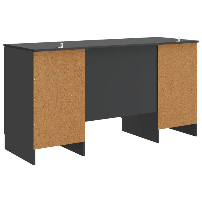 Birou cu raft cu ușă Negru 142,5 x 50 x 75 cm Lemn prelucrat - WALTI WALTI
