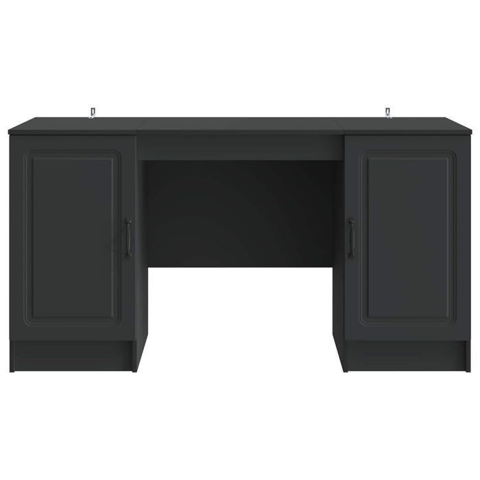 Birou cu raft cu ușă Negru 142,5 x 50 x 75 cm Lemn prelucrat - WALTI WALTI