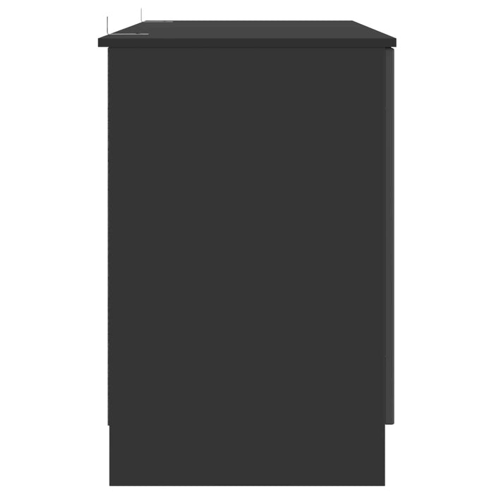 Birou cu raft cu ușă Negru 142,5 x 50 x 75 cm Lemn prelucrat - WALTI WALTI