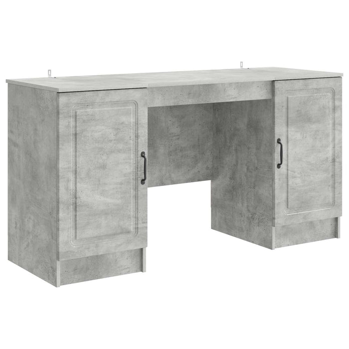 Birou cu raft Gri Beton 142,5 x 50 x 75 cm Lemn prelucrat - WALTI WALTI