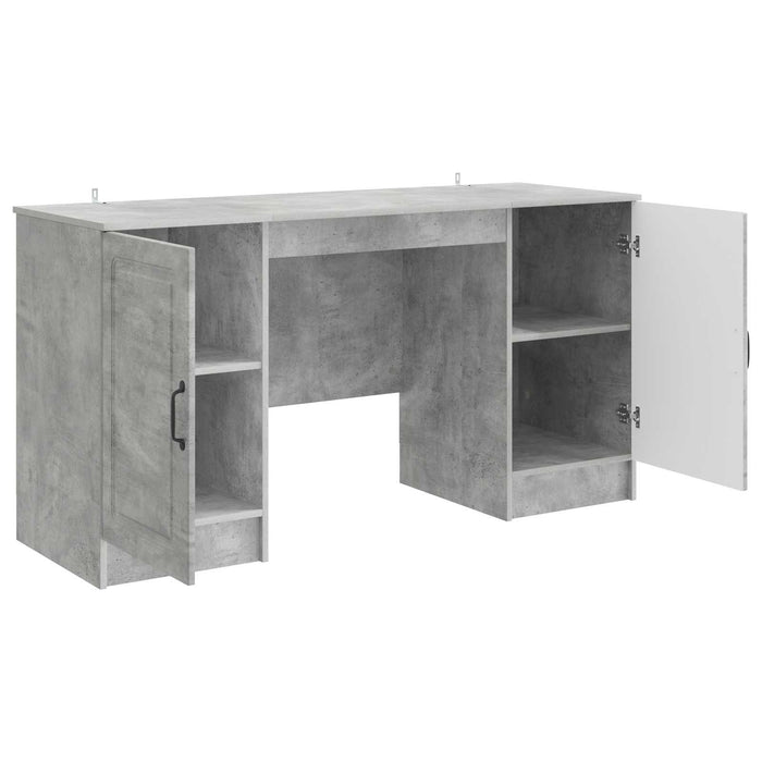 Birou cu raft Gri Beton 142,5 x 50 x 75 cm Lemn prelucrat - WALTI WALTI
