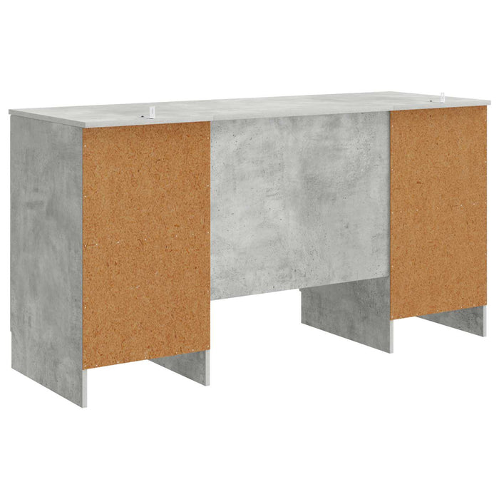 Birou cu raft Gri Beton 142,5 x 50 x 75 cm Lemn prelucrat - WALTI WALTI