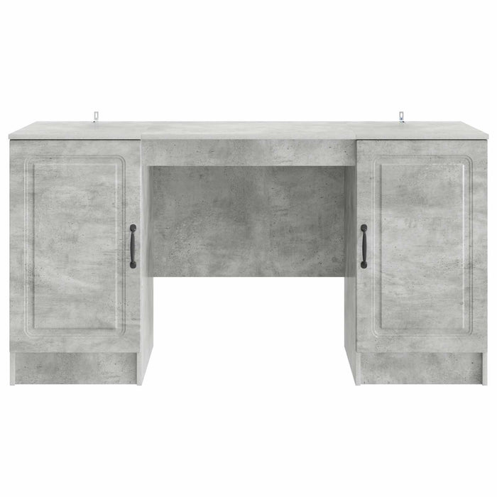 Birou cu raft Gri Beton 142,5 x 50 x 75 cm Lemn prelucrat - WALTI WALTI