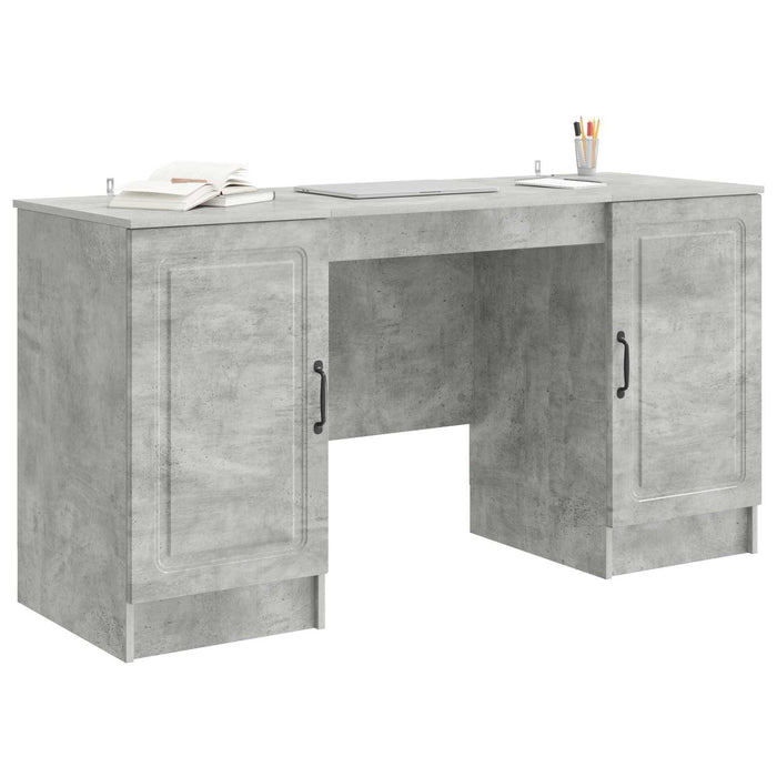 Birou cu raft Gri Beton 142,5 x 50 x 75 cm Lemn prelucrat - WALTI WALTI