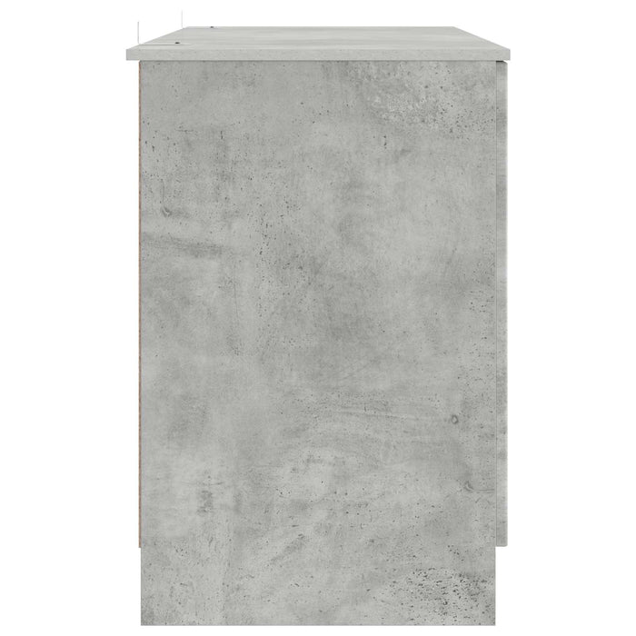 Birou cu raft Gri Beton 142,5 x 50 x 75 cm Lemn prelucrat - WALTI WALTI