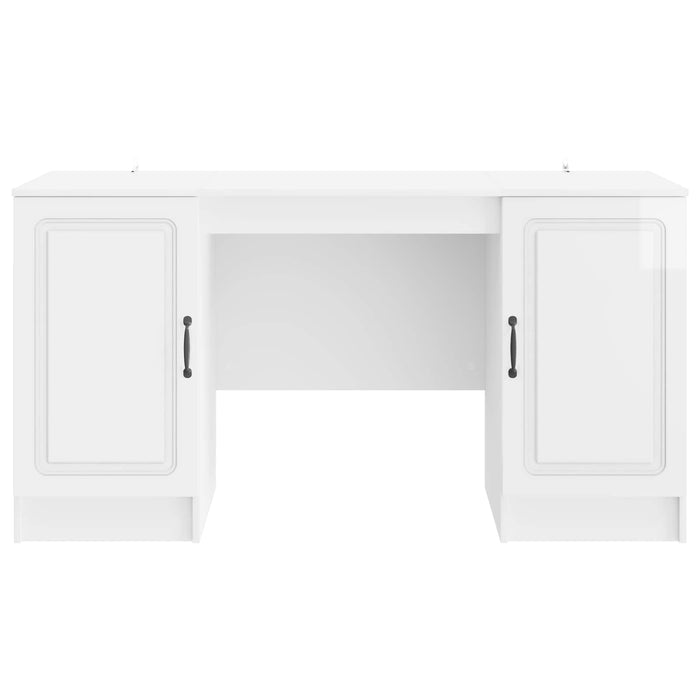 Birou Alb foarte lucios 142,5 x 50 x 75 cm Lemn prelucrat - WALTI WALTI