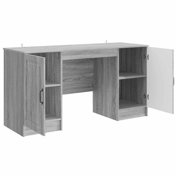 Birou cu raft Sonoma gri 142,5 x 50 x 75 cm Lemn prelucrat - WALTI WALTI