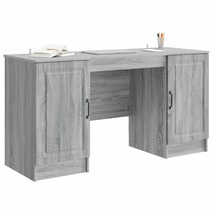 Birou cu raft Sonoma gri 142,5 x 50 x 75 cm Lemn prelucrat - WALTI WALTI