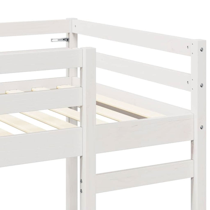 Cadru de pat tip loft Alb 90 x 200 cm Lemn de pin masiv WALTI