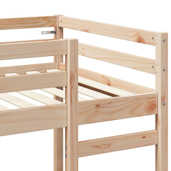Cadru de pat tip loft natural 90 x 190 cm Lemn de pin masiv WALTI