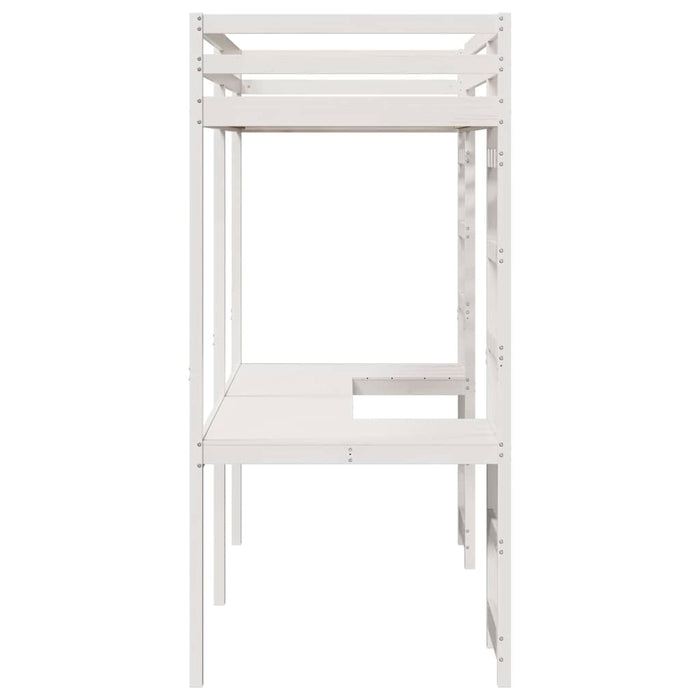 Cadru de pat tip loft Alb 90 x 190 cm Lemn de pin masiv WALTI