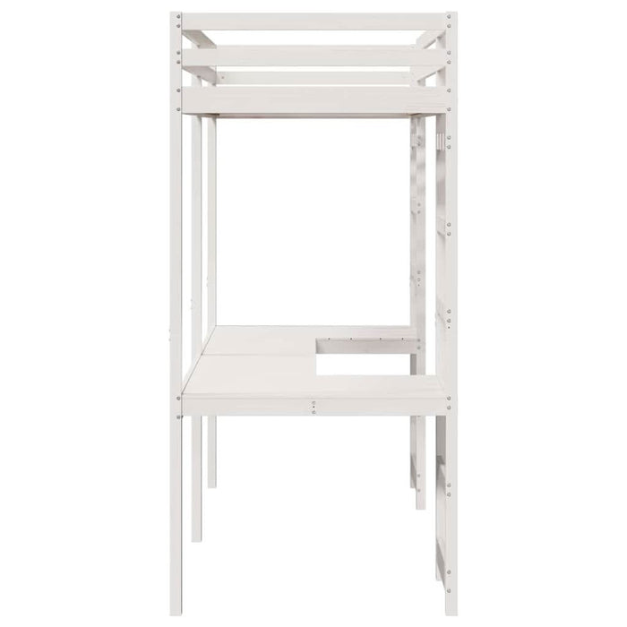 Cadru de pat tip loft Alb 75 x 190 cm Lemn de pin masiv WALTI
