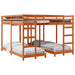 Cadru de pat supraetajat triplu Maroniu cerat 200 x 200 cm - WALTI WALTI