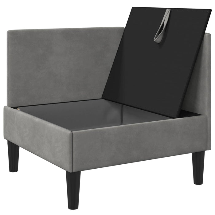 Sofa cu Depozitare Gri deschis Catifea - WALTI WALTI