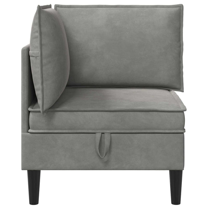 Sofa cu Depozitare Gri deschis Catifea - WALTI WALTI