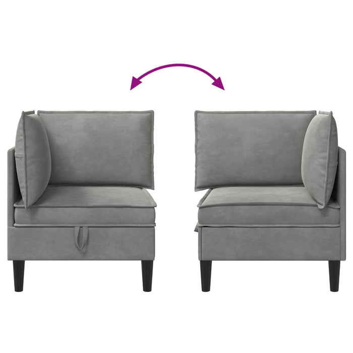 Sofa cu Depozitare Gri deschis Catifea - WALTI WALTI