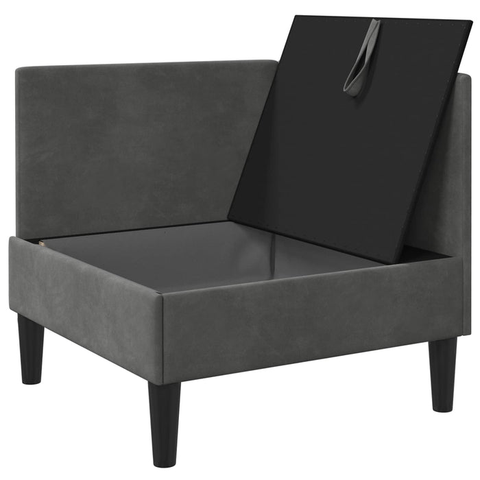 Sofa cu Depozitare Gri închis Catifea - WALTI WALTI