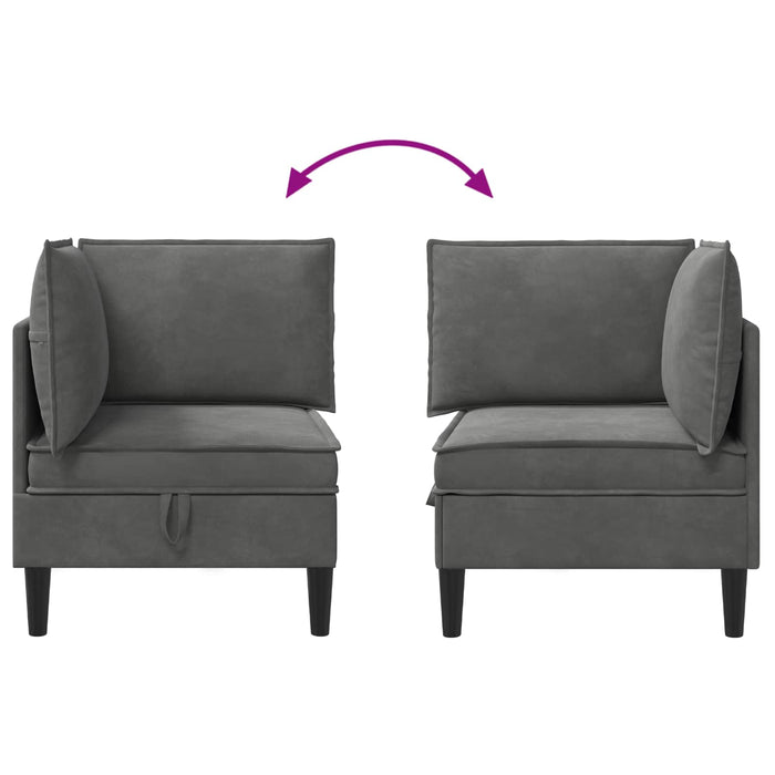 Sofa cu Depozitare Gri închis Catifea - WALTI WALTI