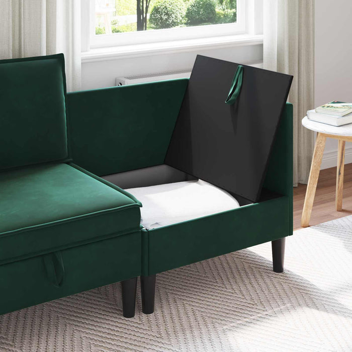 Sofa cu Depozitare Verde închis Catifea - WALTI WALTI
