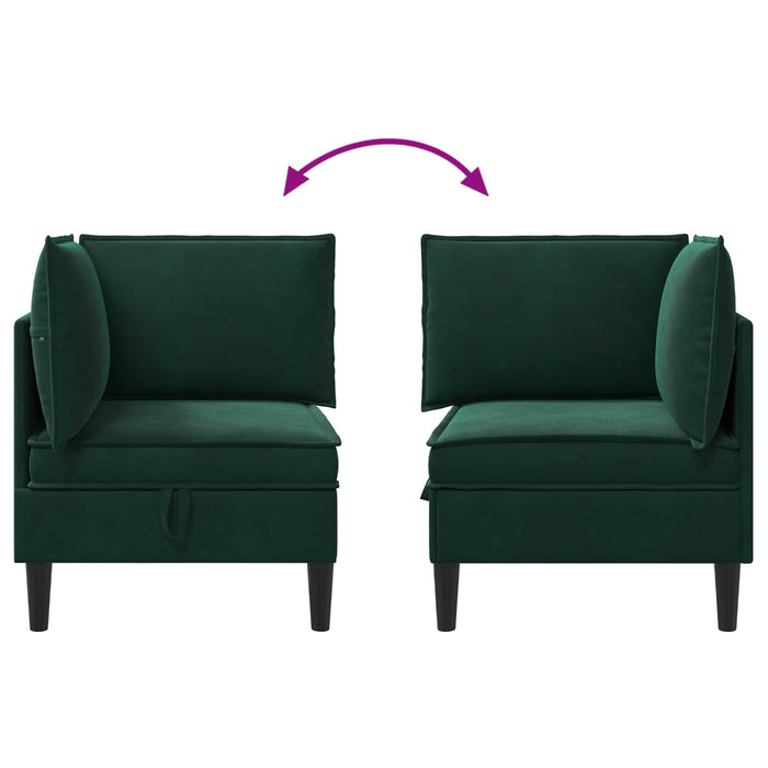 Sofa cu Depozitare Verde închis Catifea - WALTI WALTI