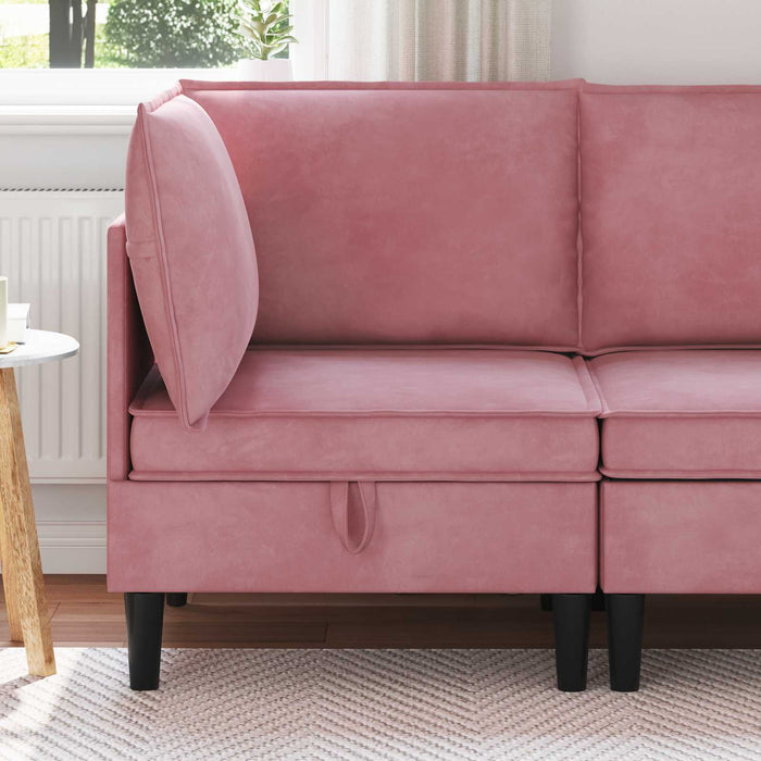 Sofa cu Depozitare Roz Catifea - WALTI WALTI