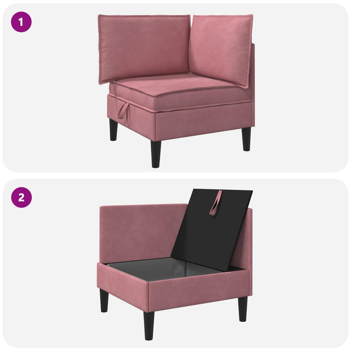 Sofa cu Depozitare Roz Catifea - WALTI WALTI