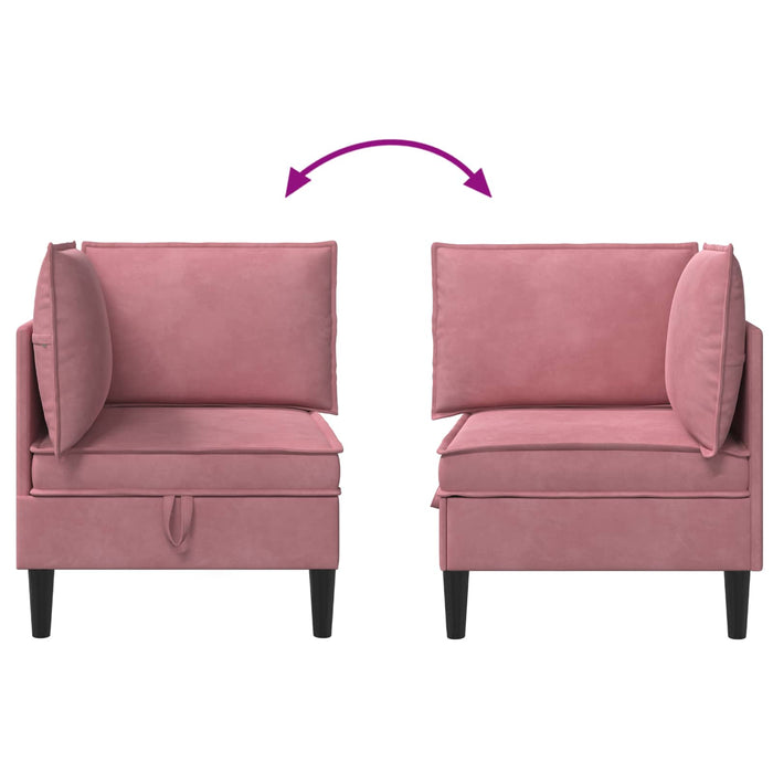 Sofa cu Depozitare Roz Catifea - WALTI WALTI