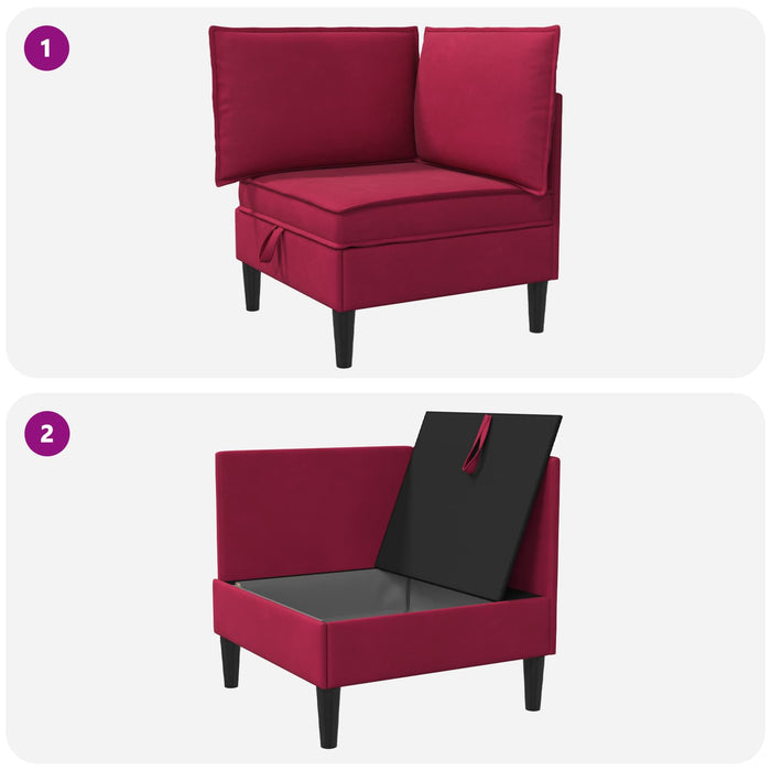 Sofa cu Depozitare Roșu Vin Catifea - WALTI WALTI