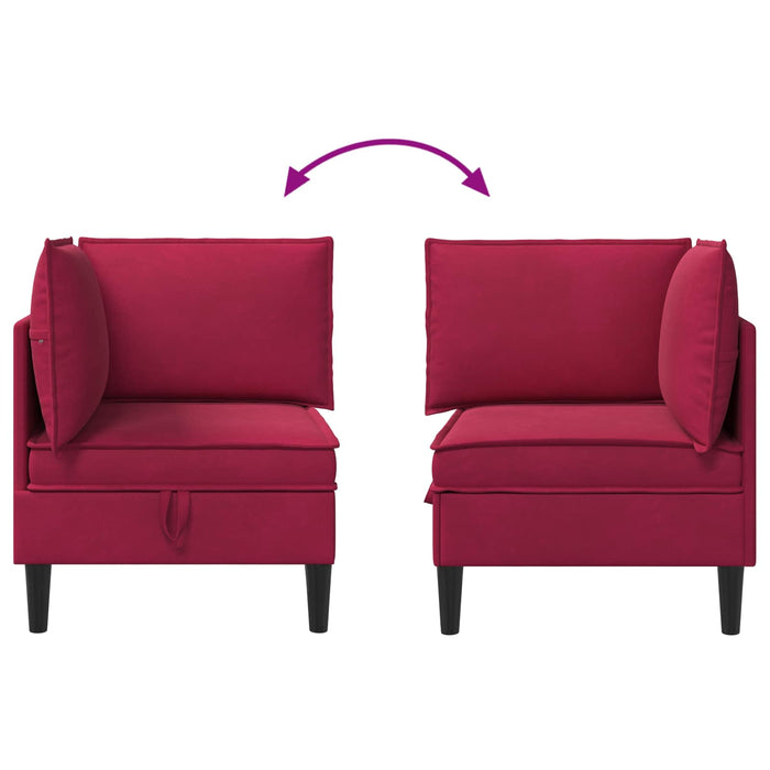 Sofa cu Depozitare Roșu Vin Catifea - WALTI WALTI