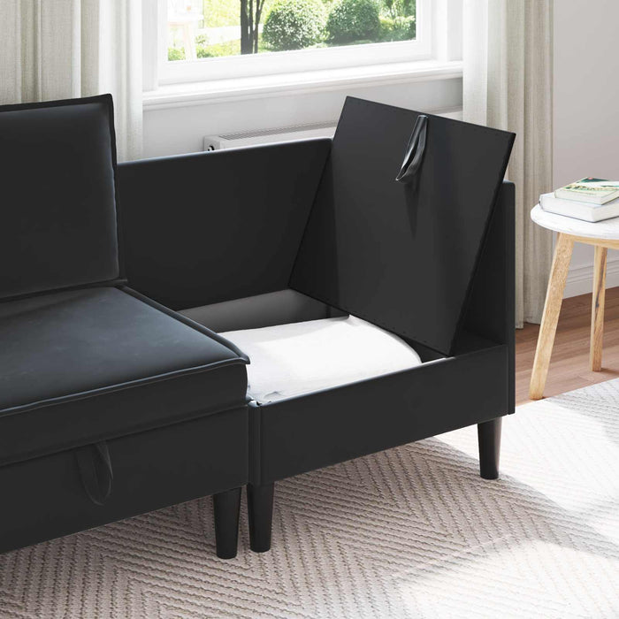 Sofa cu Depozitare Negru Catifea - WALTI WALTI