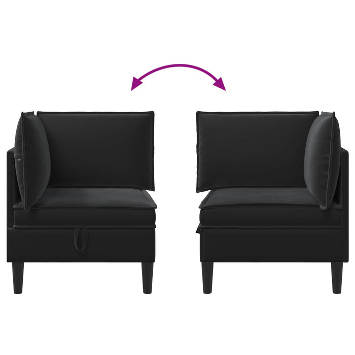 Sofa cu Depozitare Negru Catifea - WALTI WALTI
