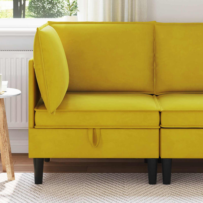 Sofa cu Depozitare Galben Catifea - WALTI WALTI