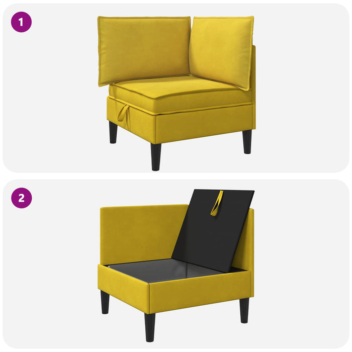 Sofa cu Depozitare Galben Catifea - WALTI WALTI