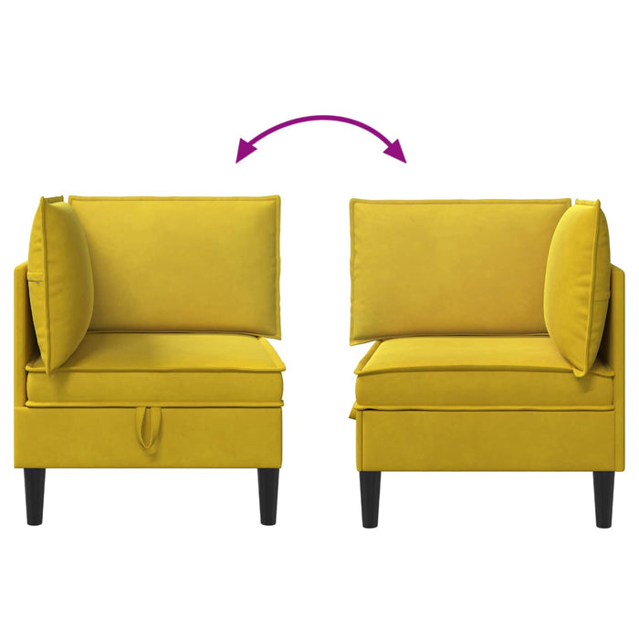 Sofa cu Depozitare Galben Catifea - WALTI WALTI
