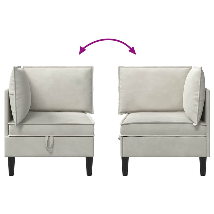 Sofa cu Depozitare Crem Catifea - WALTI WALTI