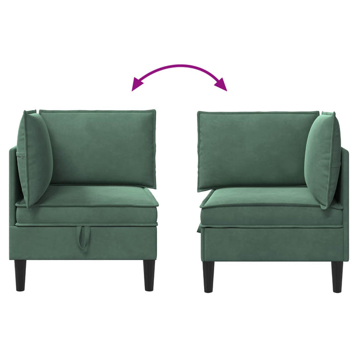 Sofa cu Depozitare Verde Mării Catifea - WALTI WALTI