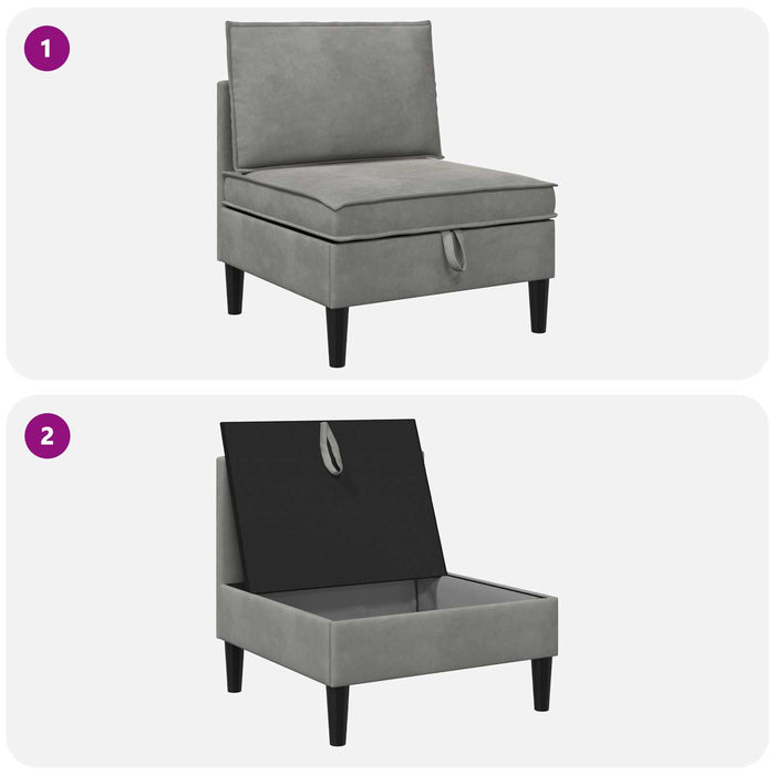 Sofa cu Depozitare Gri deschis Catifea - WALTI WALTI