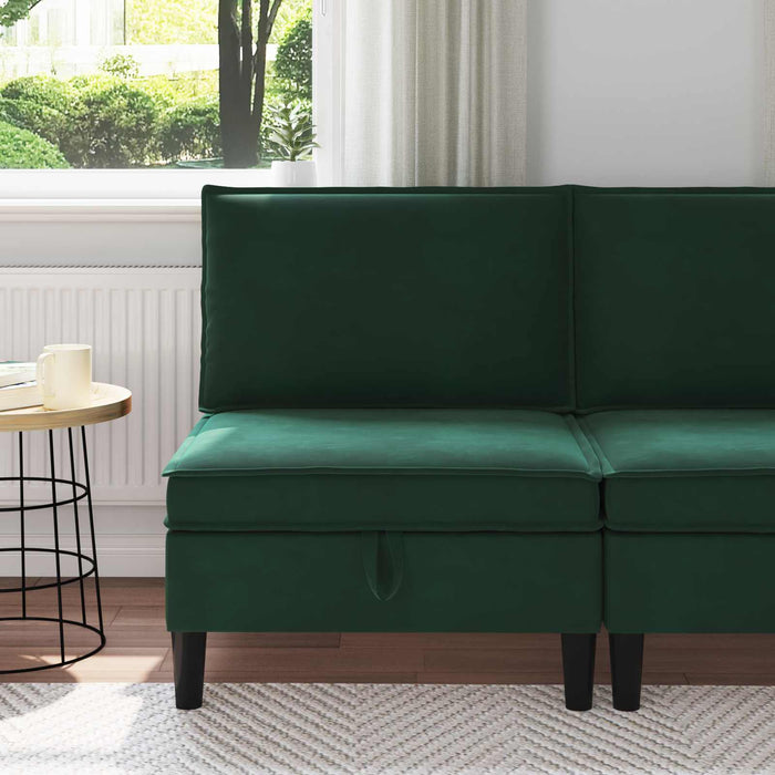 Sofa cu Depozitare Verde închis Catifea - WALTI WALTI