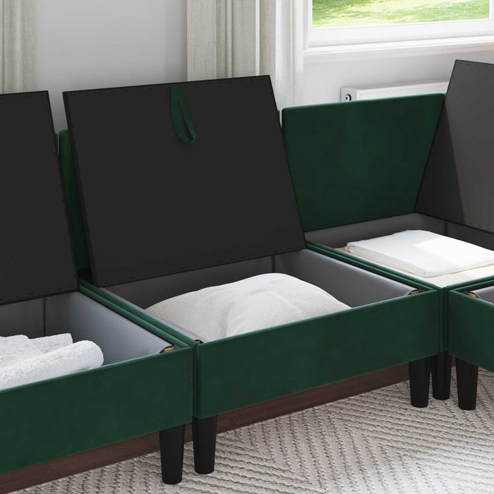 Sofa cu Depozitare Verde închis Catifea - WALTI WALTI