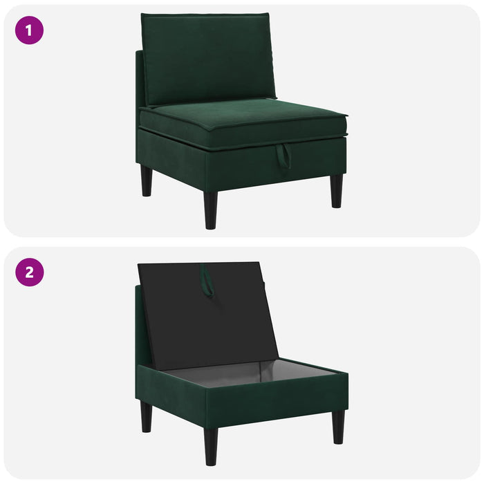 Sofa cu Depozitare Verde închis Catifea - WALTI WALTI