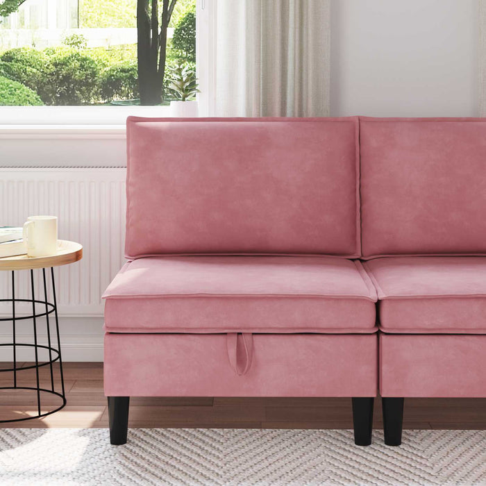 Sofa cu Depozitare Roz Catifea - WALTI WALTI